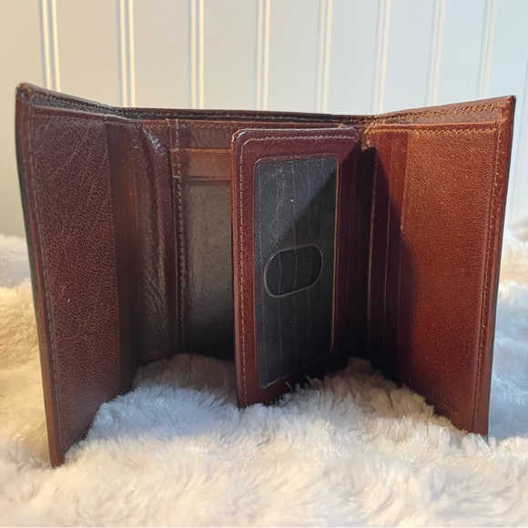 Geoffrey Beene Leather Trifold Dk Brown Wallet - Picture 3 of 7